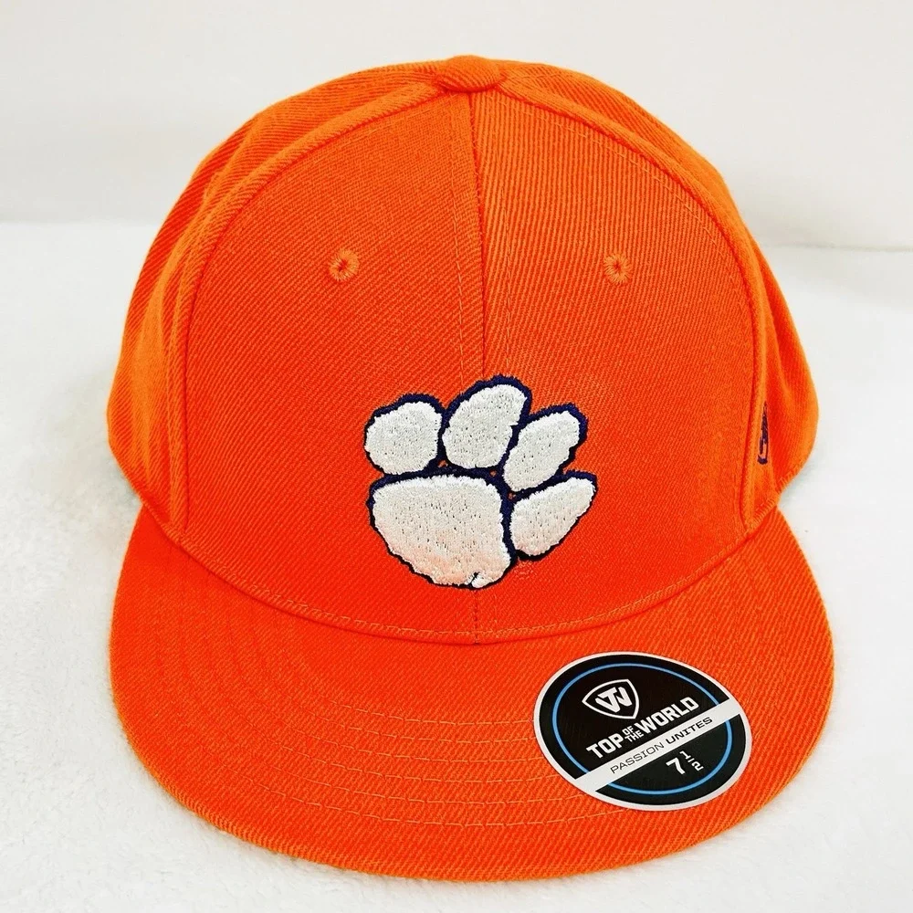 Clemson Tigers Top of the World Wool Fitted Hat Cap 7 1/2 Orange NCAA College
